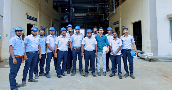 Servicio técnico in situ en planta india